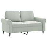 Ensemble de canapés 4 pcs avec coussins Gris clair Velours