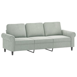 Ensemble de canapés 4 pcs avec coussins Gris clair Velours