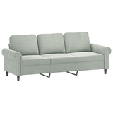 Ensemble de canapés 4 pcs avec coussins Gris clair Velours
