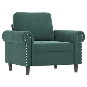 Ensemble de canapés 4 pcs avec coussins Vert foncé Velours