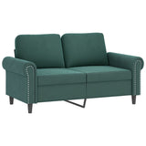 Ensemble de canapés 4 pcs avec coussins Vert foncé Velours