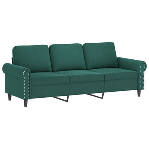 Ensemble de canapés 4 pcs avec coussins Vert foncé Velours