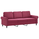 Ensemble de canapés 4 pcs avec coussins Rouge bordeaux Velours