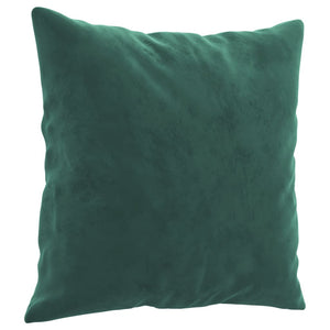 Ensemble de canapés 3 pcs avec coussins vert foncé velours
