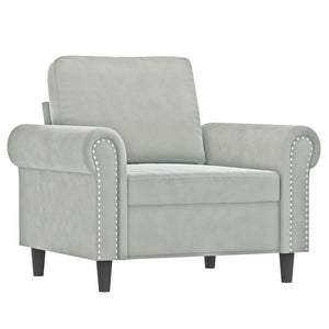 Ensemble de canapés 4 pcs avec coussins gris clair velours