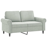 Ensemble de canapés 4 pcs avec coussins gris clair velours