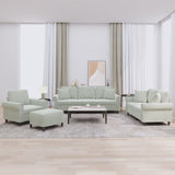 Ensemble de canapés 4 pcs avec coussins gris clair velours