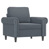 Ensemble de canapés 4 pcs avec coussins gris foncé velours