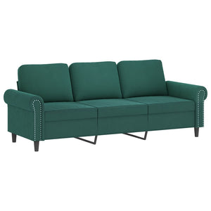Ensemble de canapés 4 pcs avec coussins vert foncé velours