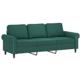 Ensemble de canapés 4 pcs avec coussins vert foncé velours