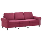 Ensemble de canapés 4 pcs avec coussins rouge bordeaux velours