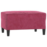 Ensemble de canapés 4 pcs avec coussins rouge bordeaux velours