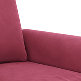 Ensemble de canapés 4 pcs avec coussins rouge bordeaux velours