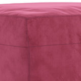 Ensemble de canapés 4 pcs avec coussins rouge bordeaux velours