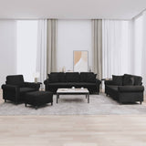 Ensemble de canapés 4 pcs avec coussins noir velours