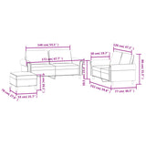 Ensemble de canapés 3 pcs avec coussins Noir Velours