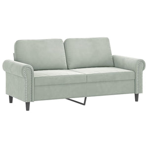 Ensemble de canapés 3 pcs avec coussins gris clair velours