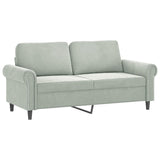 Ensemble de canapés 3 pcs avec coussins gris clair velours