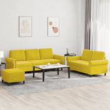 Ensemble de canapés 3 pcs avec coussins Jaune Velours
