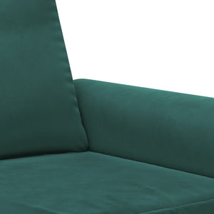 Ensemble de canapés 3 pcs avec coussins vert foncé velours