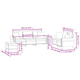 Ensemble de canapés 3 pcs avec coussins marron velours