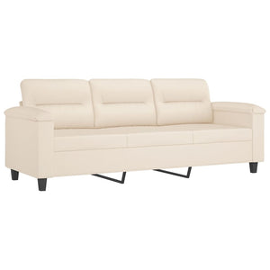 Ensemble de canapés 3 pcs avec coussins beige tissu microfibre