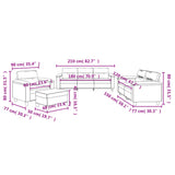 Ensemble de canapés 4 pcs avec coussins taupe tissu microfibre