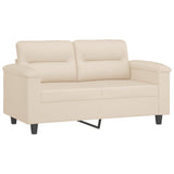 Ensemble de canapés 4 pcs avec coussins beige tissu microfibre