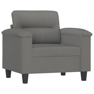 Ensemble de canapés 4 pcs coussins Gris foncé Tissu microfibre
