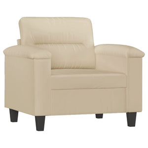 Ensemble de canapés 4 pcs avec coussins Crème Tissu microfibre