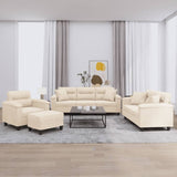 Ensemble de canapés 4 pcs avec coussins Beige Tissu microfibre