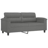 Ensemble de canapés 3 pcs coussins gris foncé tissu microfibre