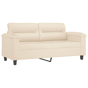 Ensemble de canapés 3 pcs avec coussins beige tissu microfibre