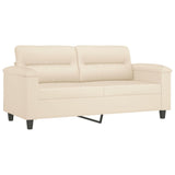 Ensemble de canapés 3 pcs avec coussins beige tissu microfibre