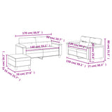 Ensemble de canapés 3 pcs avec coussins beige tissu microfibre