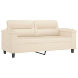Ensemble de canapés 2 pcs avec coussins Beige Tissu microfibre