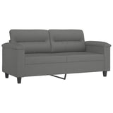 Ensemble de canapés 3 pcs coussins Gris foncé Tissu microfibre