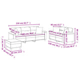 Ensemble de canapés 3 pcs coussins Gris foncé Tissu microfibre