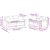 Ensemble de canapés 2 pcs avec coussins cappuccino similicuir