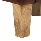 Chaise cabriolet marron cuir véritable