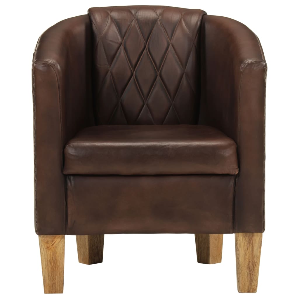 Fauteuil Marron foncé Cuir véritable