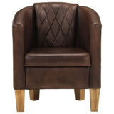 Fauteuil Marron foncé Cuir véritable