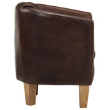 Fauteuil Marron foncé Cuir véritable