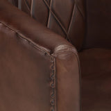 Fauteuil Marron foncé Cuir véritable