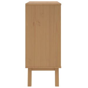 Armoire à tiroirs OLDEN blanc et marron bois de pin solide