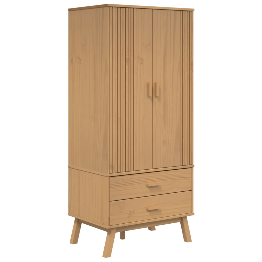 Garde-robe OLDEN marron 76,5x53x172 cm bois massif de pin