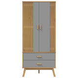 Garde-robe OLDEN gris et marron 76,5x53x172 cm bois massif pin