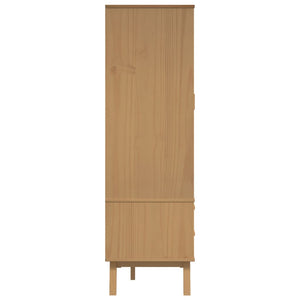 Garde-robe OLDEN gris et marron 76,5x53x172 cm bois massif pin
