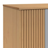 Garde-robe OLDEN gris et marron 76,5x53x172 cm bois massif pin
