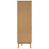 Garde-robe OLDEN blanc et marron 76,5x53x172 cm bois massif pin